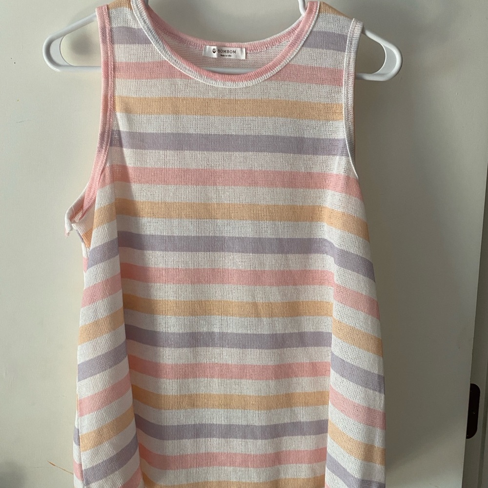 Striped Sleeveless Top in Pastel Colors